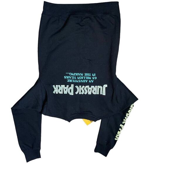 Just Hoods brand Jurassic Park sweatshirt hoodie NEW black dinosaur unisex SZ XS - Picture 6 of 6